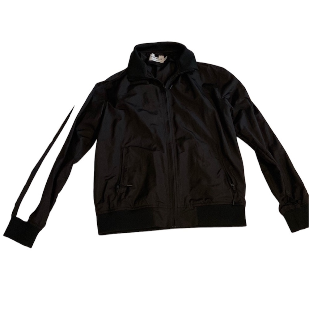 Men’s Topman black jacket with white stripe. Size M
